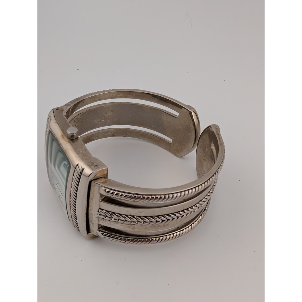 Premier Designs Watch Women 31mm Case Silver Bangle Hinge‎ Band- New Battery - Picture 7 of 8